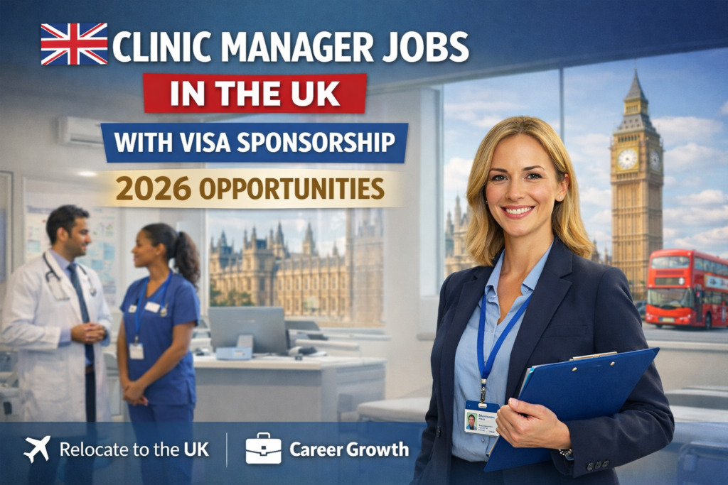 Clinic manager jobs in the UK with visa sponsorship in 2026