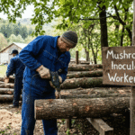 Mushroom Log Inoculation Worker