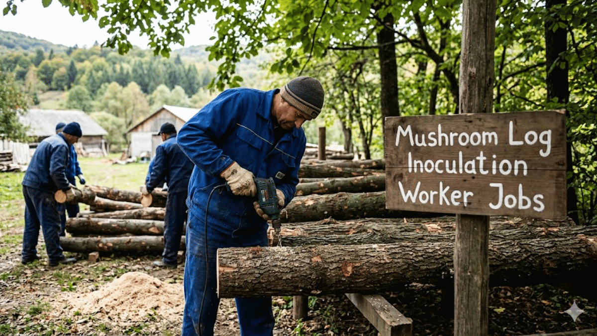 Mushroom Log Inoculation Worker